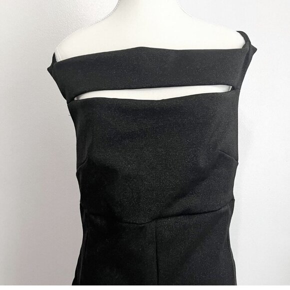 NWT CHIARA BONI REBECCA SUGAR LUREX BLACK METALLIC CUT OUT JUMPSUIT - Picture 5 of 14